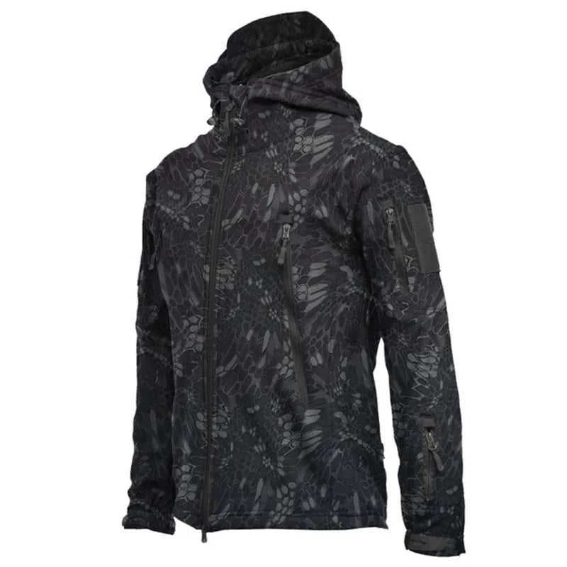 Outdoor Jackets Men Shark Skin Soft Shell Tactical Waterproof  Windbreaker Jacket Mens Hooded Bomber Coats Hiking