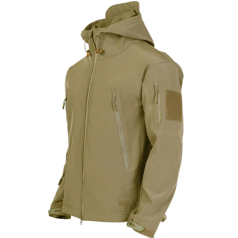 Outdoor Jackets Men Shark Skin Soft Shell Tactical Waterproof  Windbreaker Jacket Mens Hooded Bomber Coats Hiking