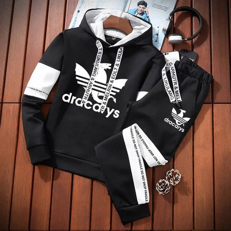 2024 Winter Hoodie Sets Men Tracksuit Casual Hoodies Sweatshirt Piece Set Male Pullover Hoody Fashion Streetwear Clothes Hoodies