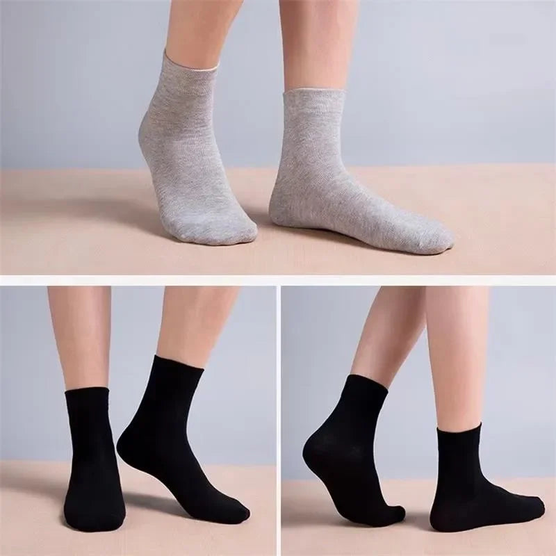 20Pcs/Lot Men's Pure Cotton Socks Plus Size Solid Color Casual Office Business Long Socks Breathable Soft Men's Socks EU39-48