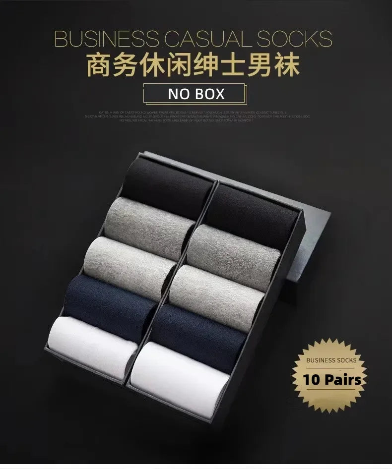 20Pcs/Lot Men's Pure Cotton Socks Plus Size Solid Color Casual Office Business Long Socks Breathable Soft Men's Socks EU39-48