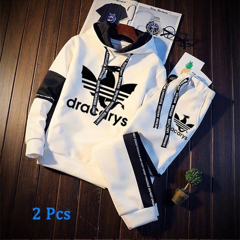 2024 Winter Hoodie Sets Men Tracksuit Casual Hoodies Sweatshirt Piece Set Male Pullover Hoody Fashion Streetwear Clothes Hoodies