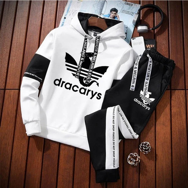 2024 Winter Hoodie Sets Men Tracksuit Casual Hoodies Sweatshirt Piece Set Male Pullover Hoody Fashion Streetwear Clothes Hoodies